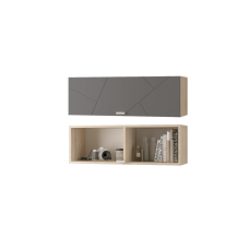 Скайлайн Шкаф настенный (900) с горизонтальной дверью дуб санома/графит