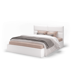 Кровать Сити 1600 с подъемным механизмом экокожа vega white