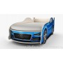 Кровать машинка Ауди мини синяя с матрасом ВиВера мебель