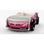 Кровать машинка БМВ мини розовая с матрасом ВиВера мебель