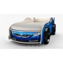 Кровать машинка БМВ мини синяя с матрасом ВиВера мебель