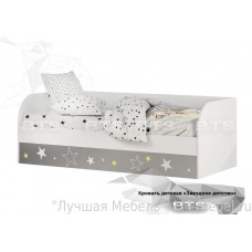 Кровать детская Трио с подъемным механизмом КРП-01 (Звездное детство/Белый)