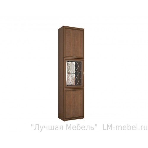 Шкаф пенал с витриной Ливорно ЛШ-5 Орех донской