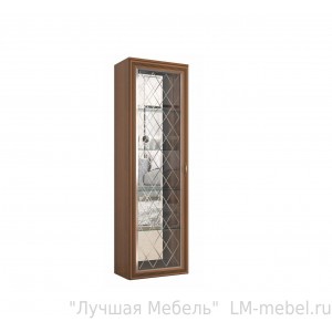 Шкаф пенал витрина надставной Ливорно ЛШ-8 (Орех донской)